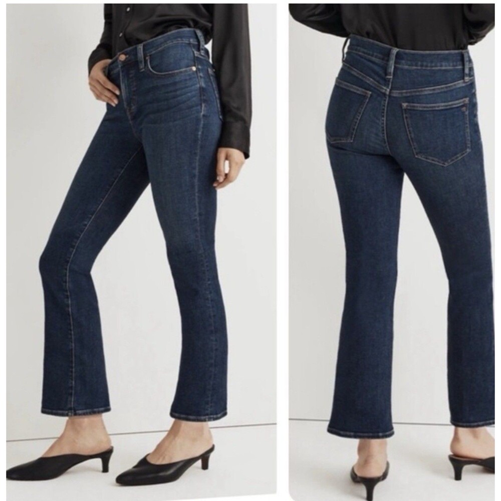 Madewell Mid Rise Kick Out Jeans Size 28 30 X 28 Blue Bootcut Flare Cropped